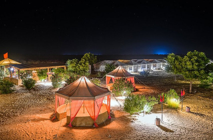 Noche en campamento en las dunas de Jaisalmer