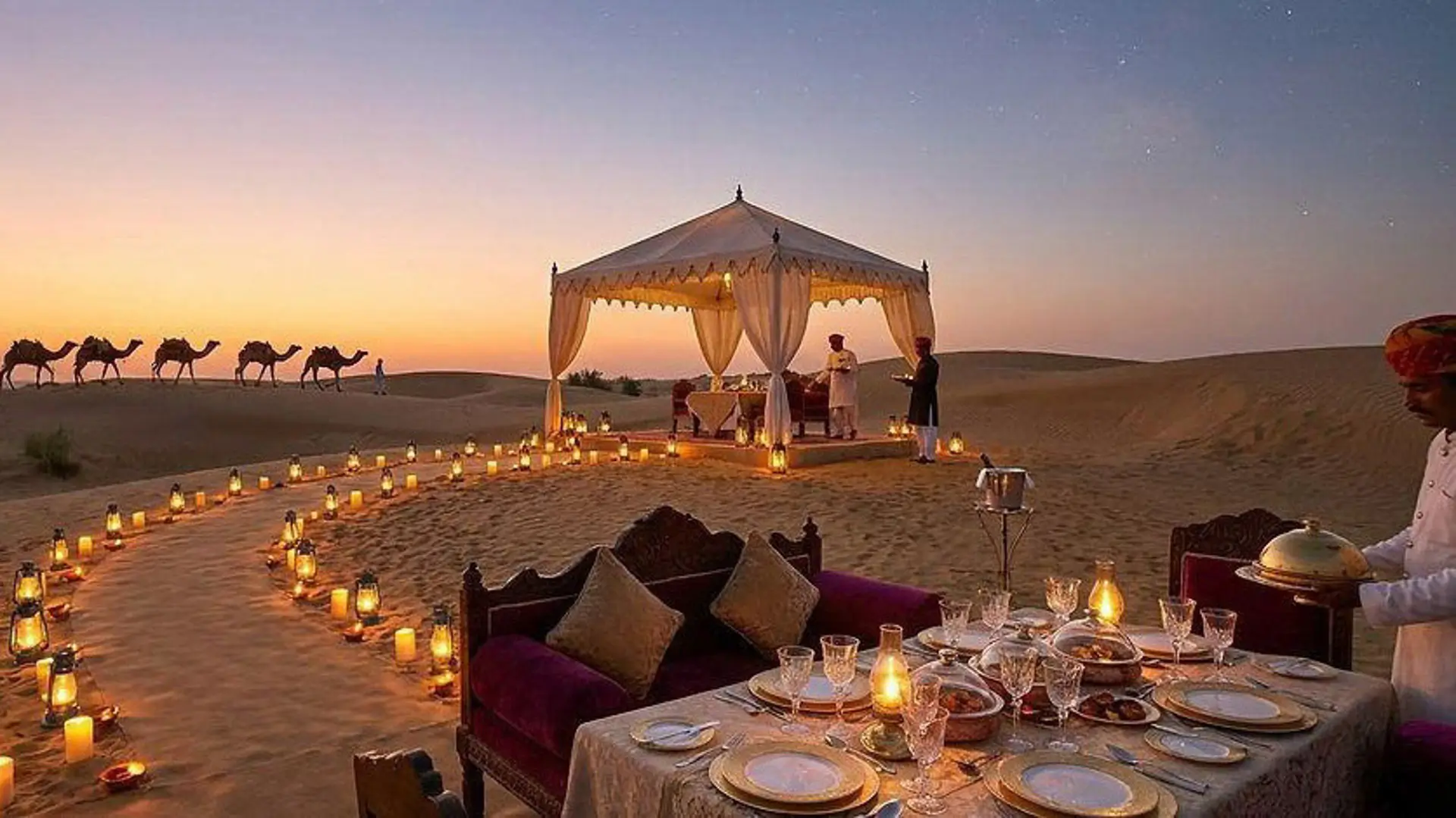 Noche en el desierto de Jaisalmer: cómo reservar un campamento de lujo con cena y camellos